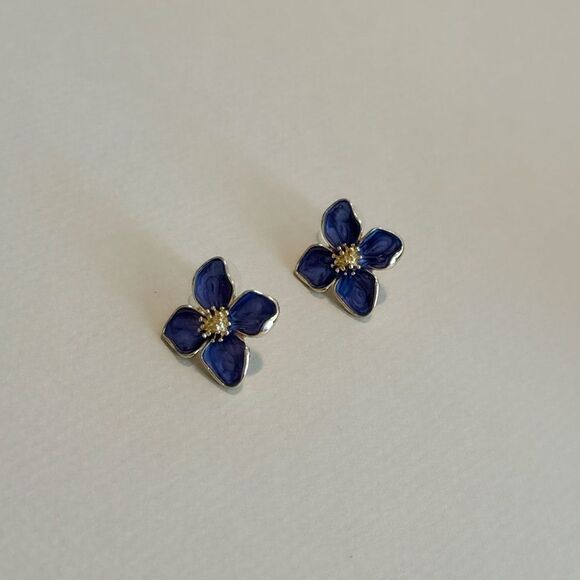 Purple flower earrings M852 - Picture 1 of 3